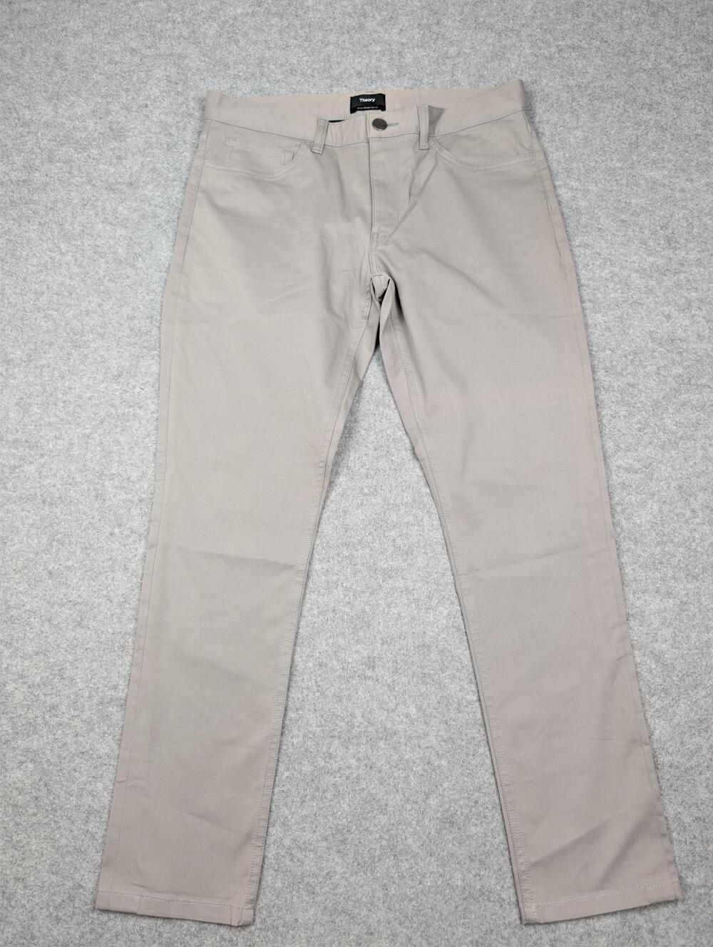 Theory Haydin Jeans Mens 32x30 Gray Light Wash Slim Straight Stretch Denim Pants